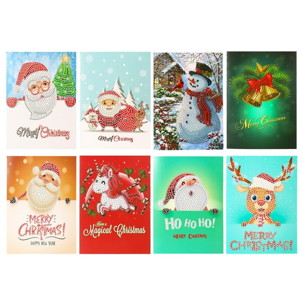 Rhinestones Christmas Cards Xmas Card 5D Diamond Painting Greeting Postcards Rhinestones Christmas Cards Xmas Card 5D Diamond Painting Greeting Postcards